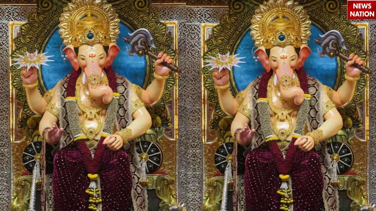 Ganesh Chaturthi 2024: मैरून रंग की पोशाक में नजर आए लालबागचा राजा, राम मंदिर की थीम से सजा बप्पा का दरबार