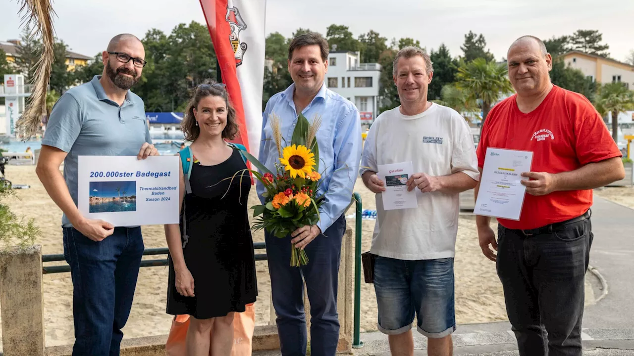 200.000ste Strandbad-Besucherin in Baden begrüßt