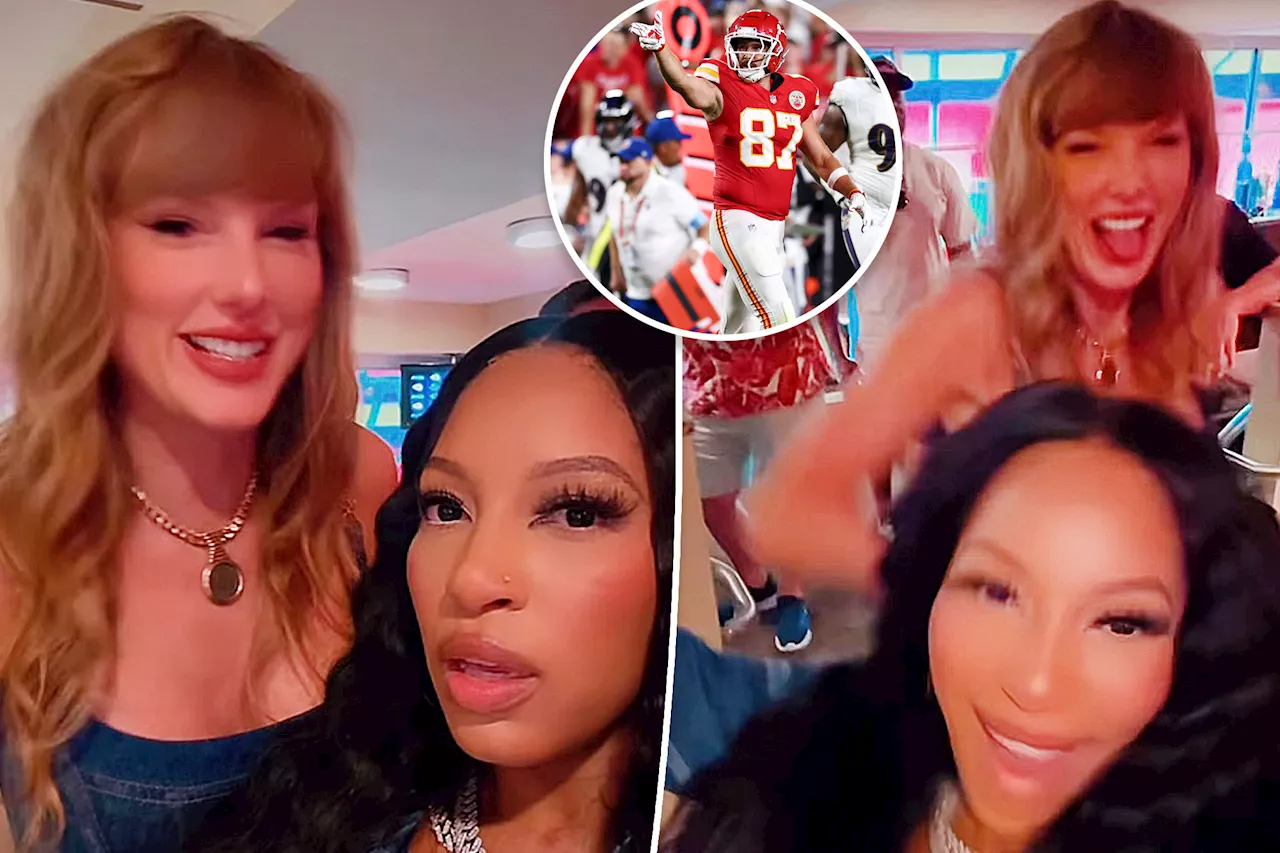 Taylor Swift tells fellow WAG she's 'feeling fantastic' after Travis Kelce's win in post-game 'interview'