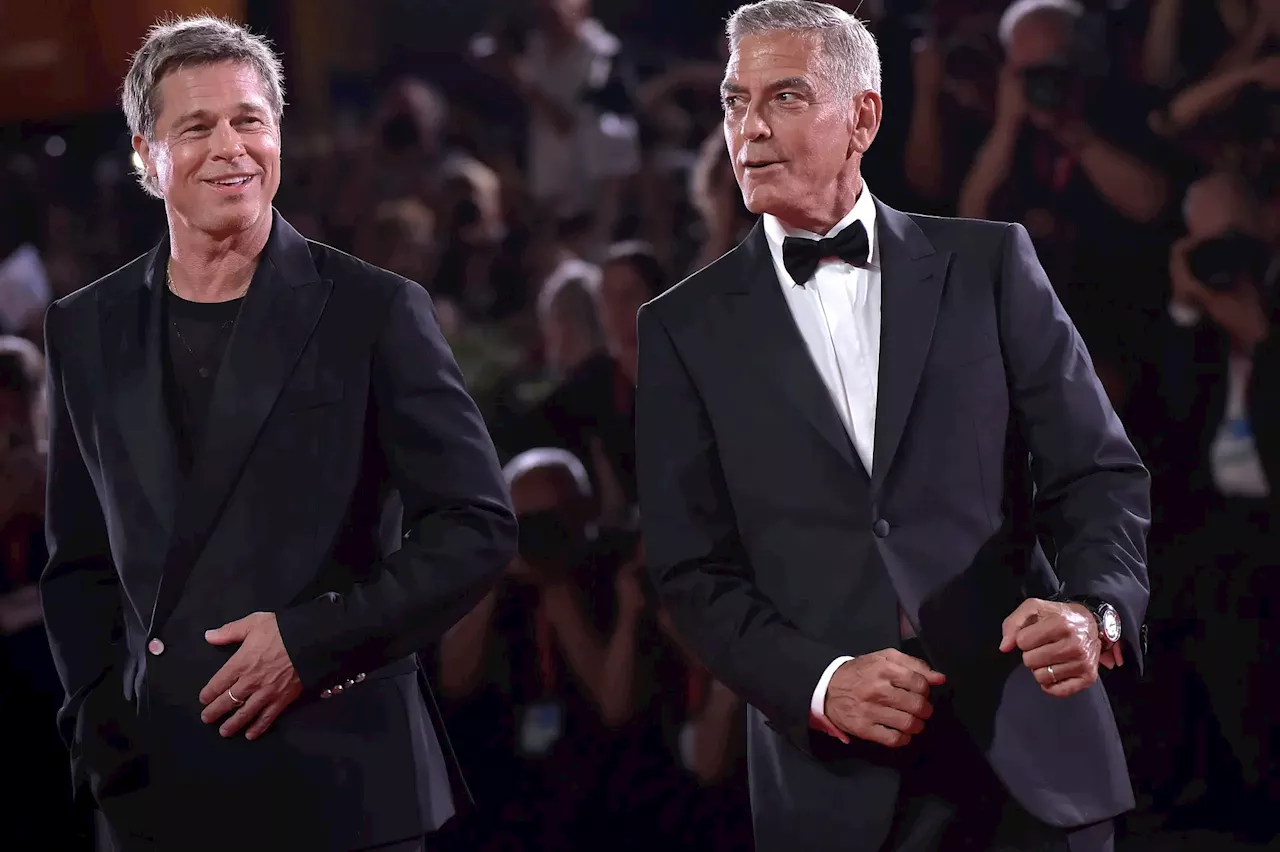 Os irreverentes Brad Pitt e George Clooney no Festival de Cinema de Veneza