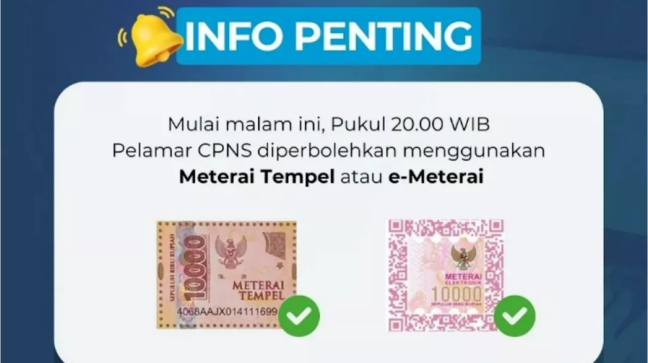 Boleh Pakai Meterai Tempel di Seleksi CPNS, Begini Cara Scan Pakai Aplikasi HP