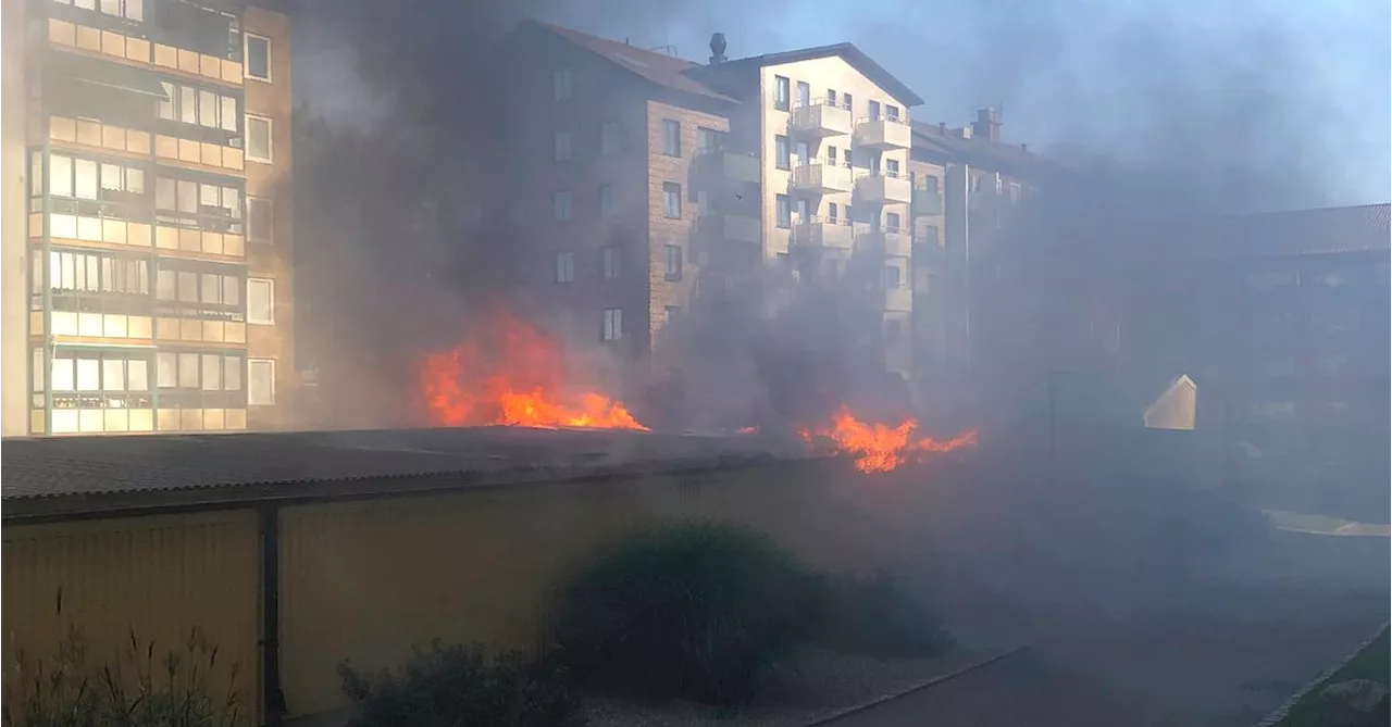 Brand i garage i Helsingborg – boende inryms