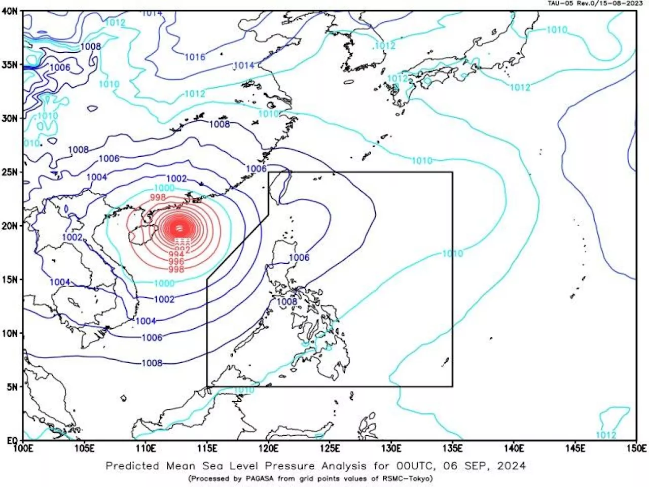 Trough of 'Enteng' continues to affect extreme NLuzon even after exit from PH -- Pagasa