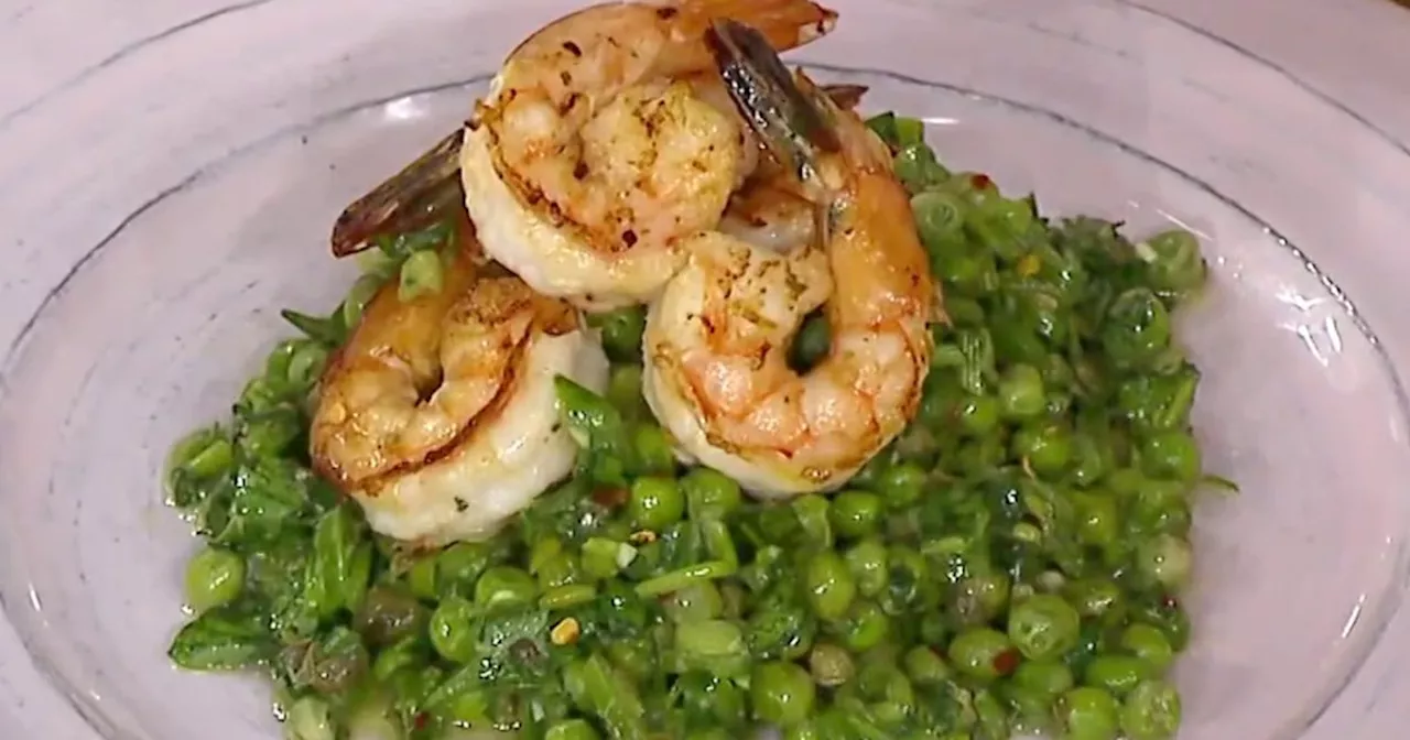 Seared Shrimp with Sugar Snap Pea Salsa