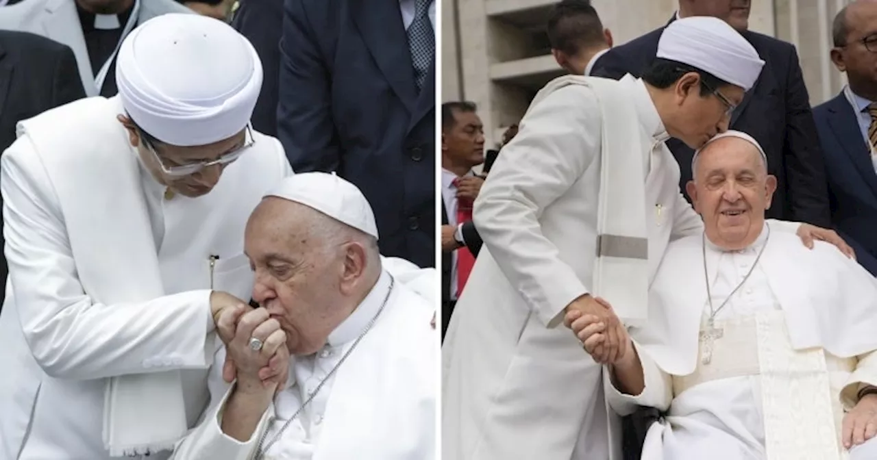 Pope Francis & Jakarta Mosque Grand Imam Embrace, Call for Global Unity Against Religious Violence