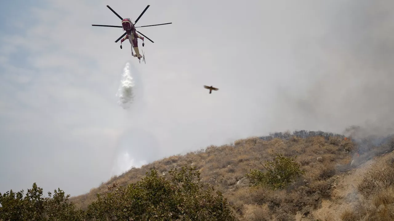 Evacuations ordered as wildfire burns in foothills of national forest east of LA