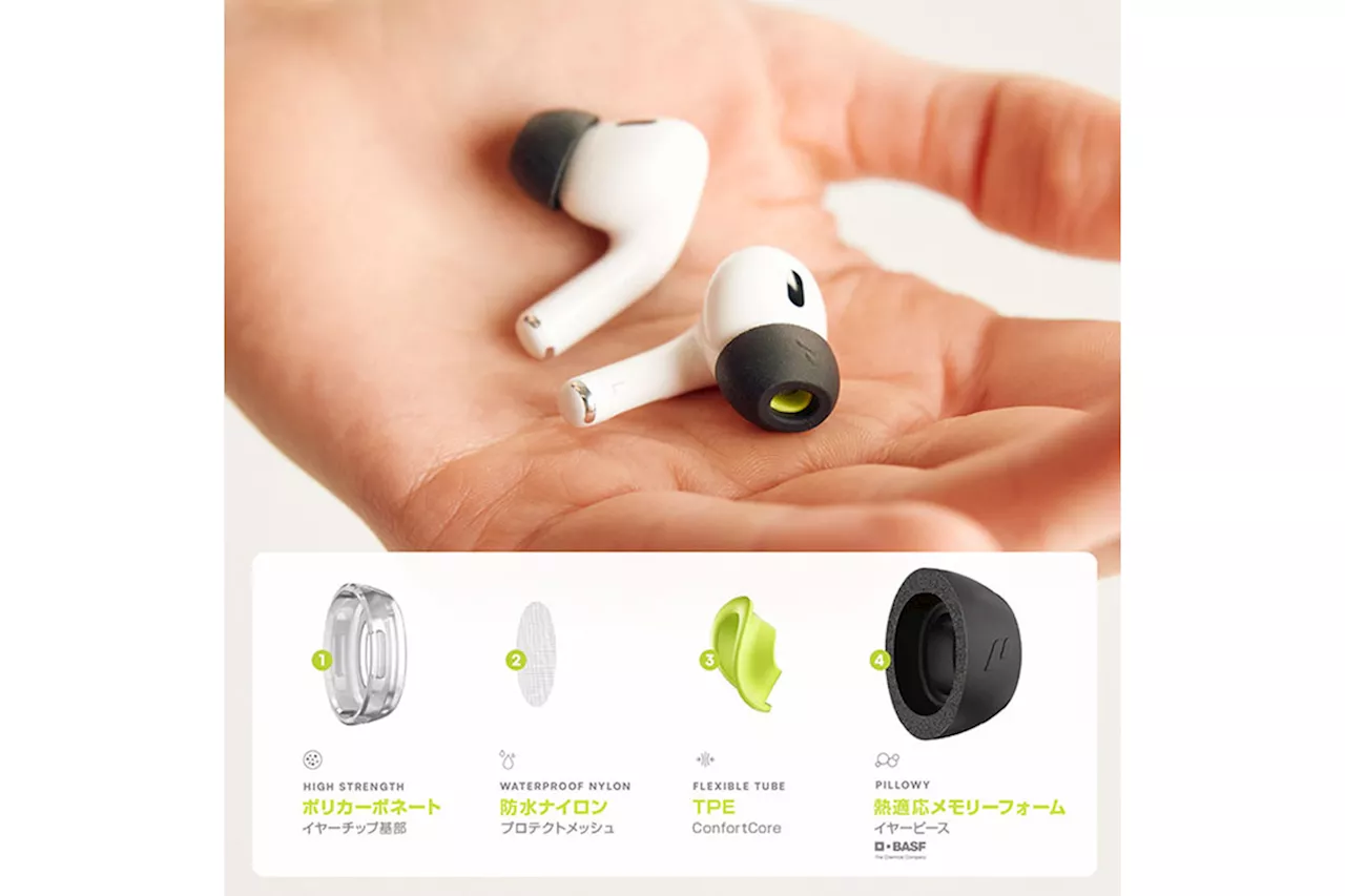 特許技術で耳にカスタムフィットするAirPods Pro専用イヤーチップ