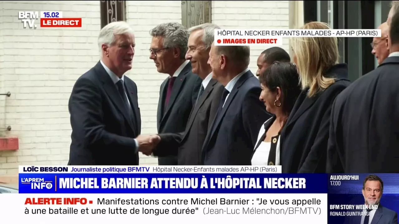 Michel Barnier est arrivé à l'hôpital Necker de Paris pour son premier déplacement officiel