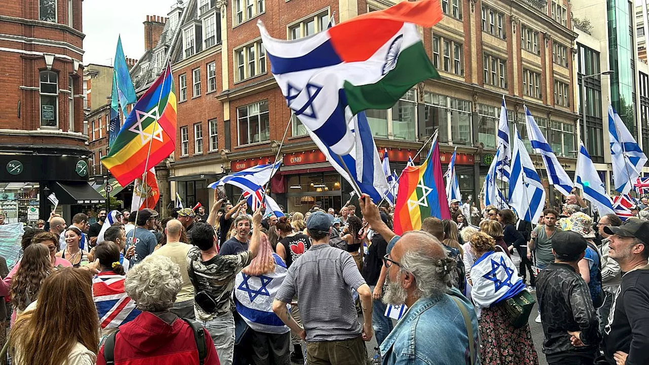 'Tens of thousands' of pro-Palestinian protesters march on Israeli embassy in London where...