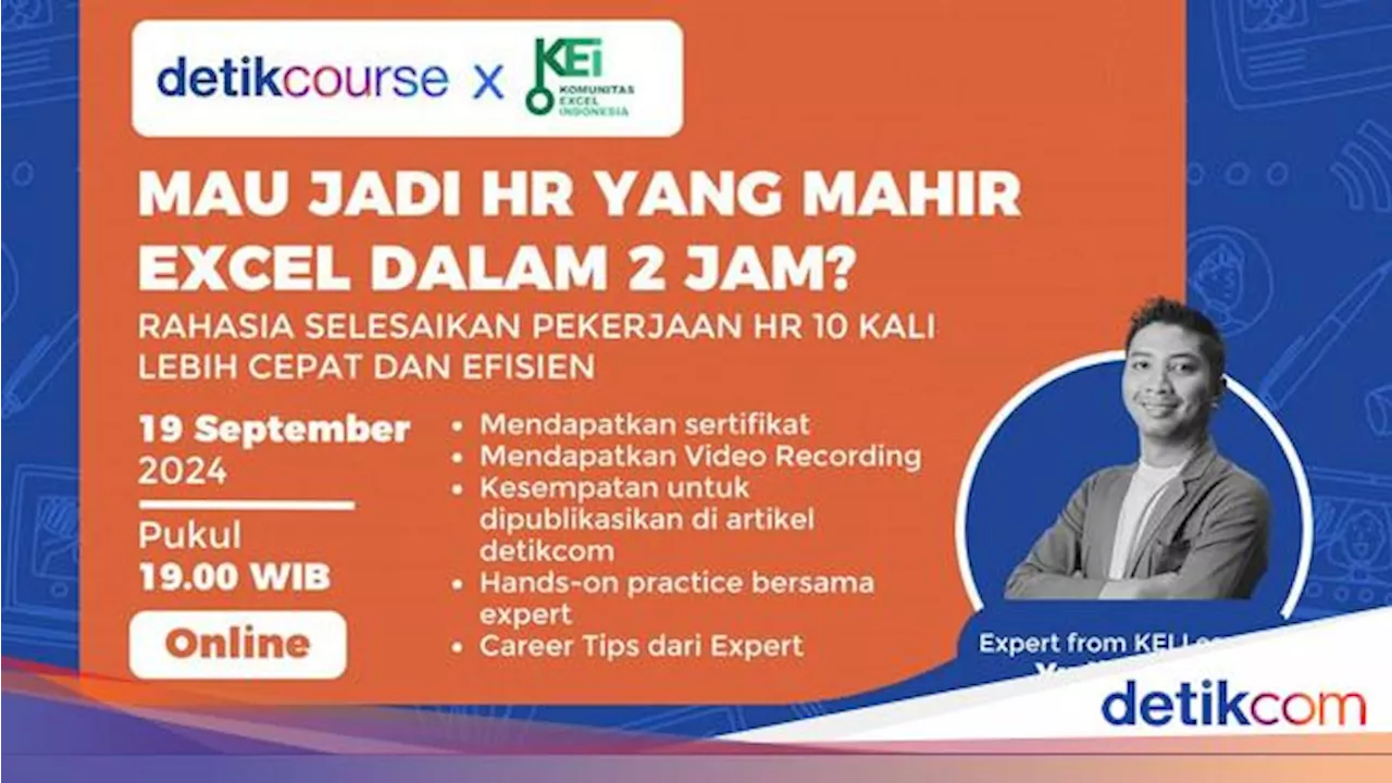 Kelas Excel Bersertifikat untuk Employee Training & Development detikcourse