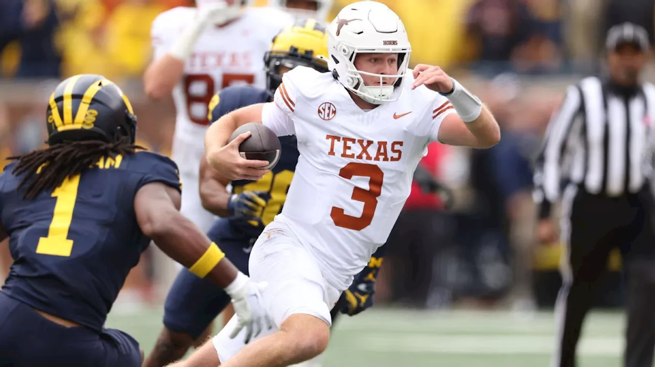 Ewers throws for 3 TDs as Texas hands Michigan 1st loss since '22