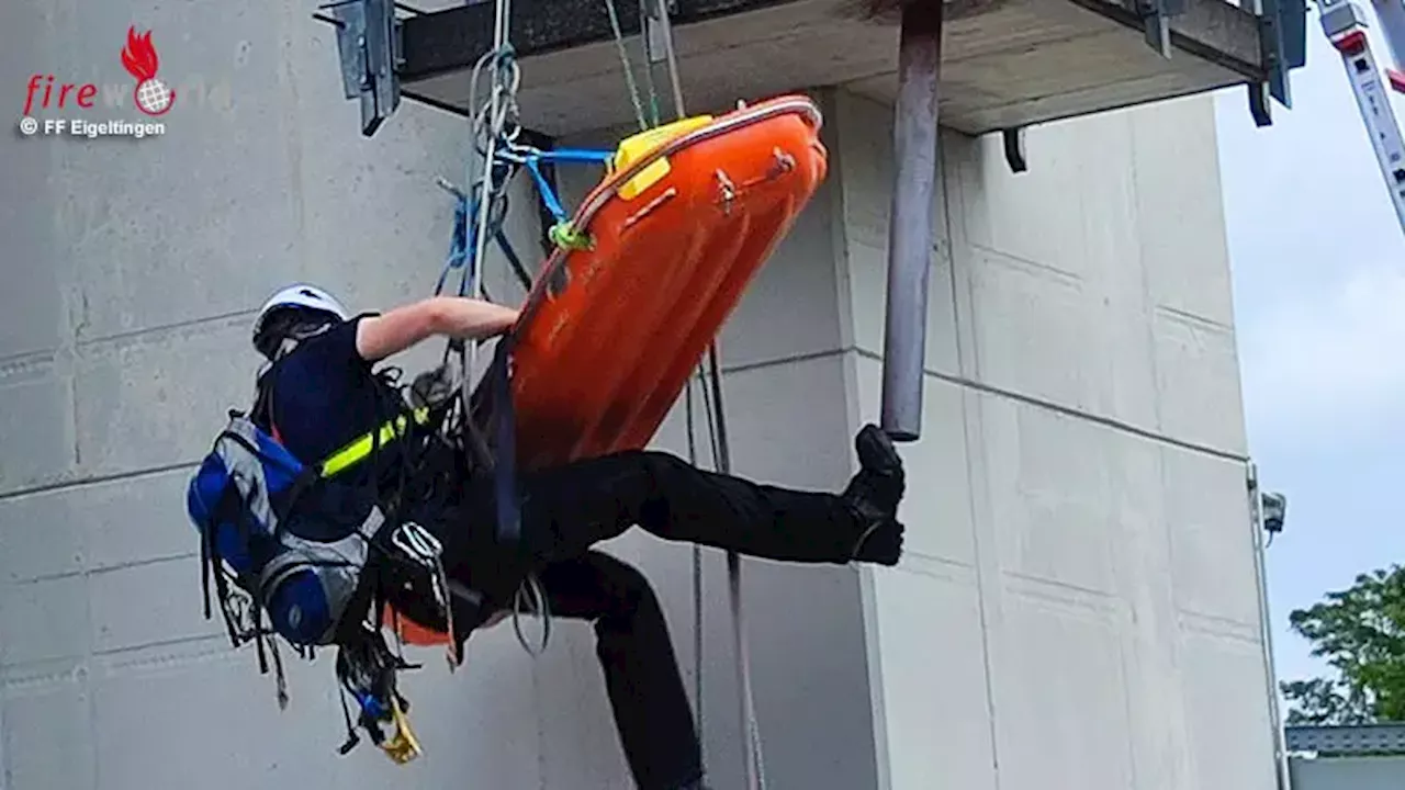 D: Aufwendiger Höhenretter-Einsatz nach Arbeitsunfall in Eigeltingen