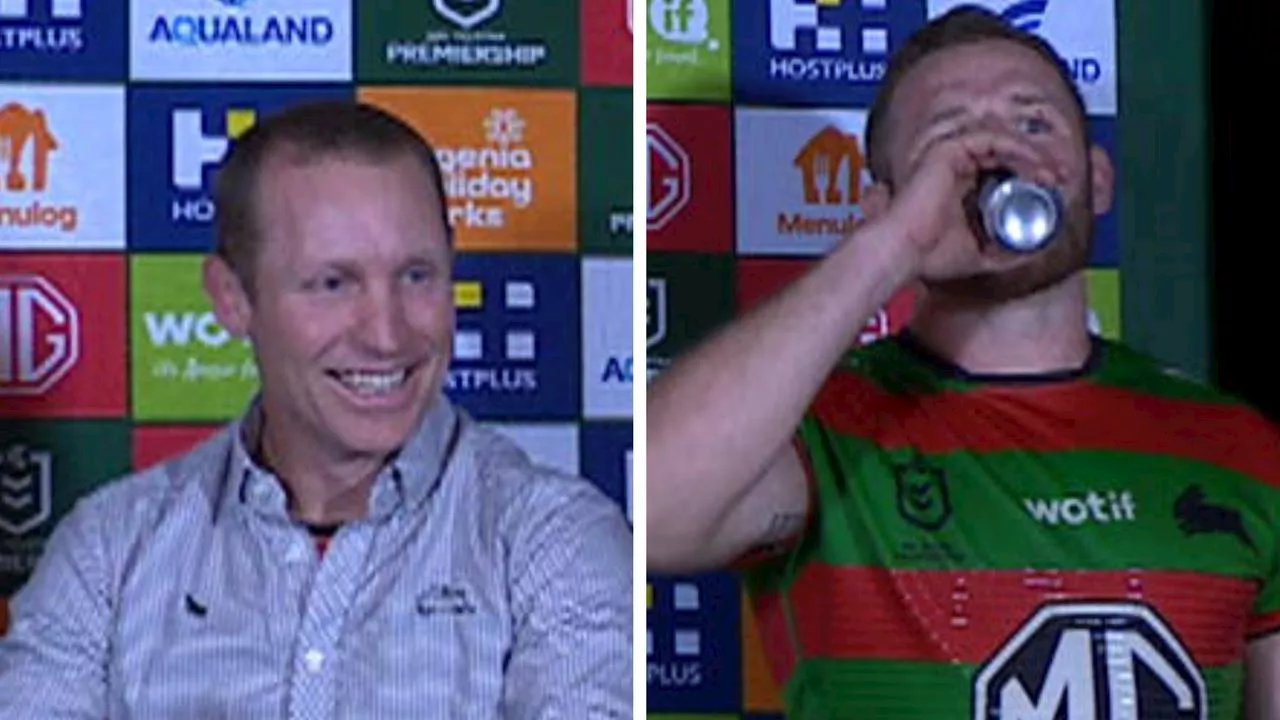 ‘Here’s here!’: Burgess gatecrashes press conference with beer in hand after Bunnies’ farewell