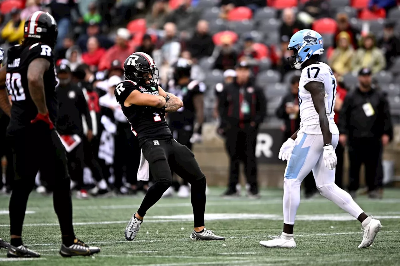 Webb returns two interceptions for touchdowns, Redblacks thump Argonauts 41-27