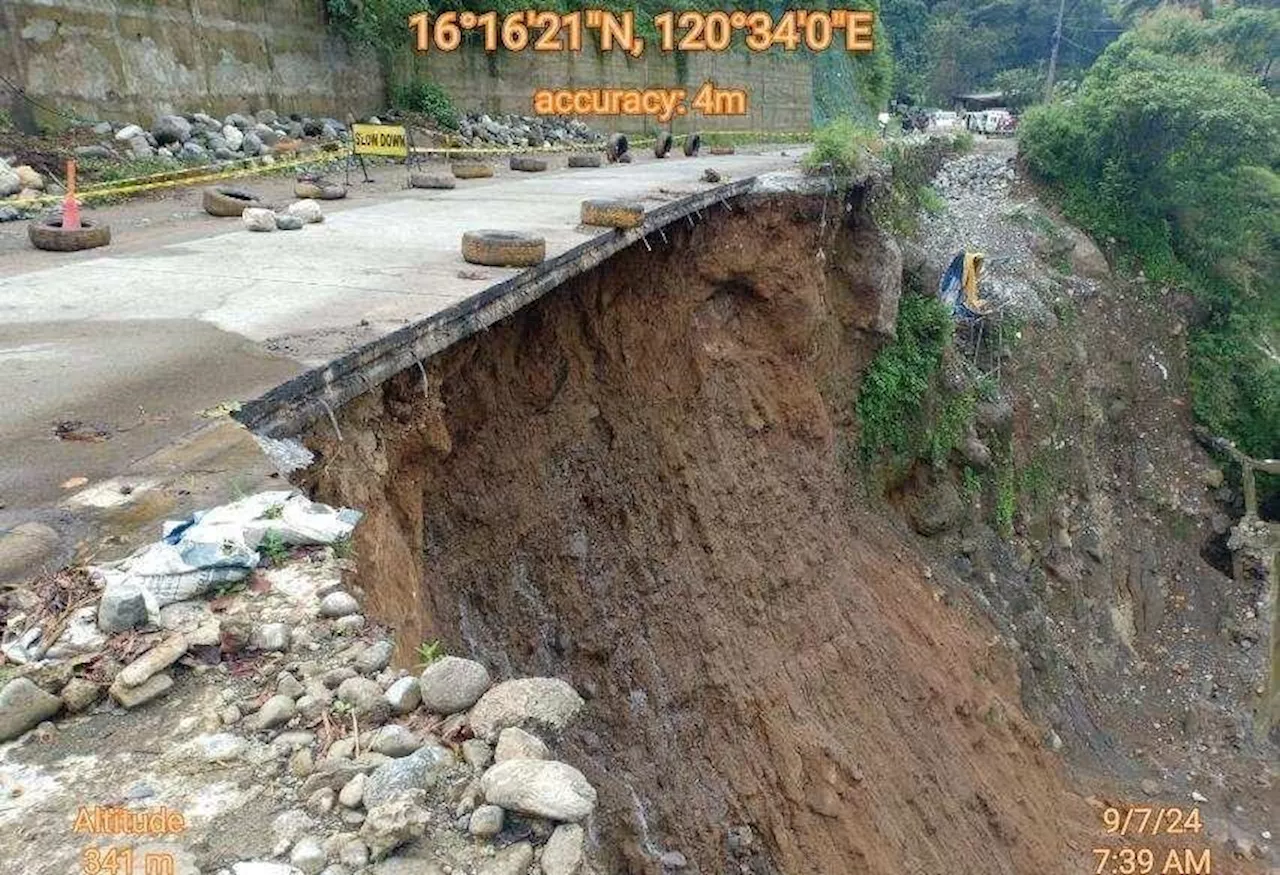 Kennon Road in Benguet not passable due to road slip