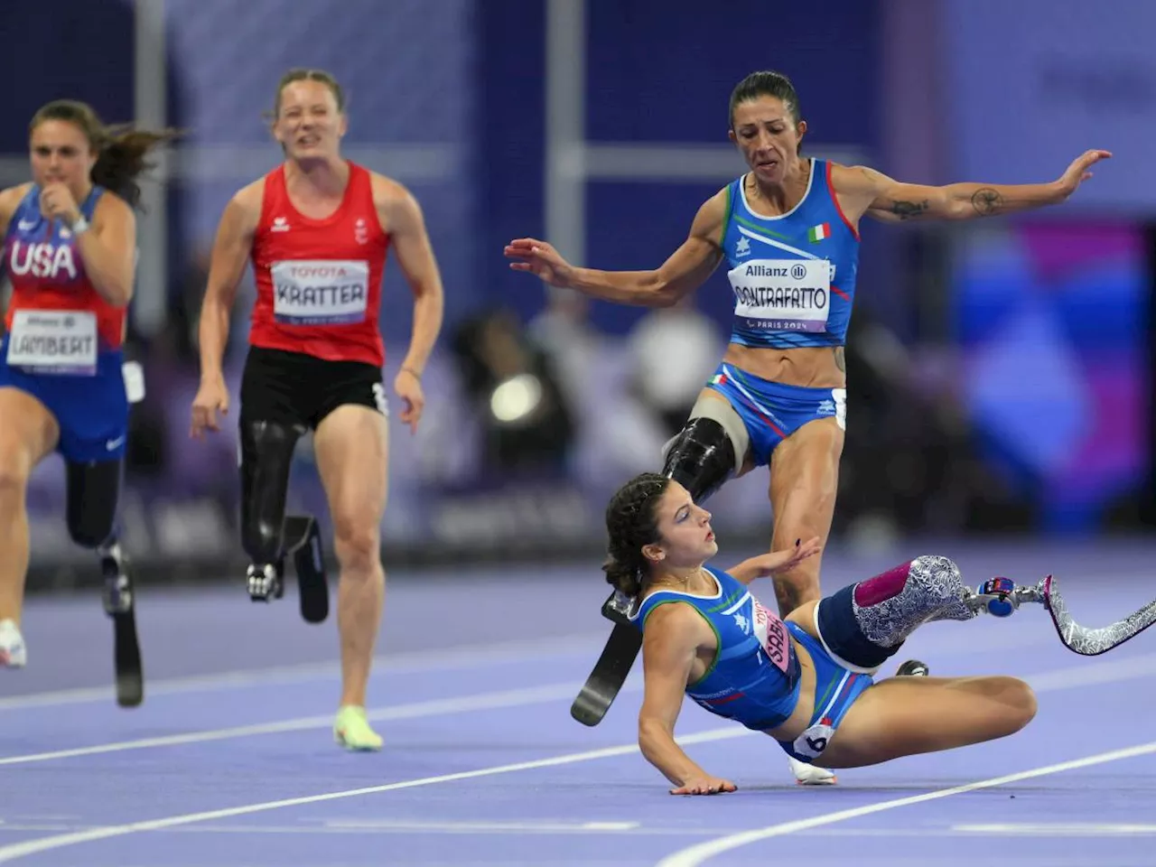 Paralimpiadi, finale pazzesca nei 100 metri T63: oro Caironi, scontro Sabatini-Contraffatto