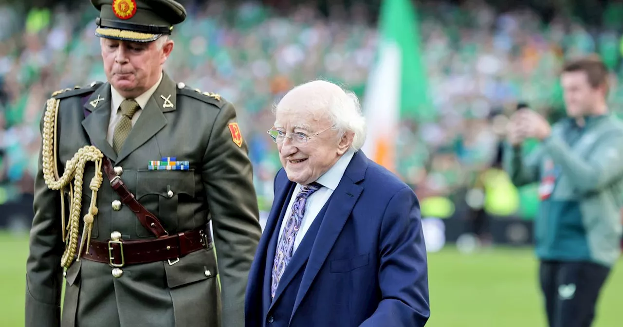 President Michael D Higgins' arrival on to Aviva pitch delayed by England fan