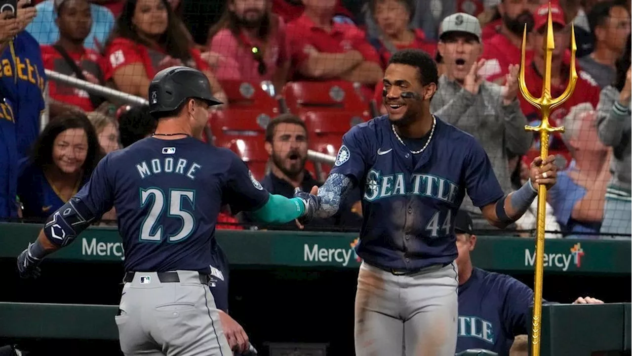 Dylan Moore's HR, Bryce Miller's 6 scoreless innings carry Mariners past Cardinals 6-1