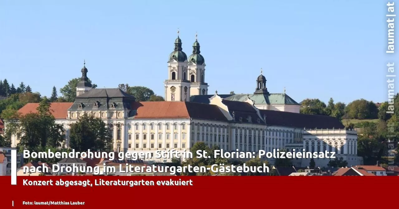 Bombendrohung gegen Stift in St. Florian: Polizeieinsatz nach Drohung im Literaturgarten-Gästebuch