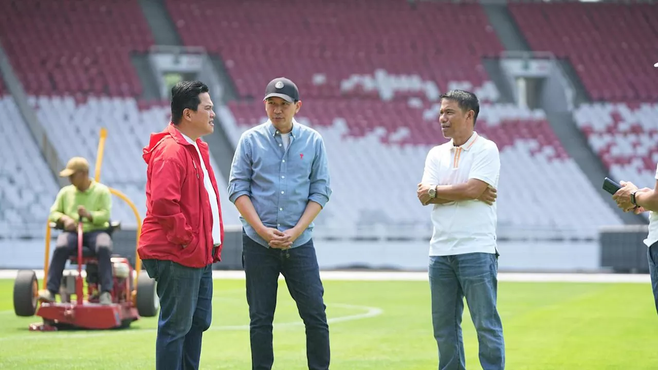 Periksa Kondisi SUGBK, Erick Thohir: Agar Timnas Indonesia Maksimal Melawan Australia