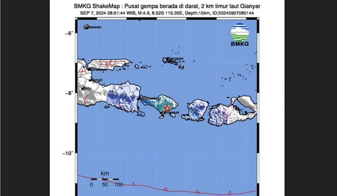 Gempa Bumi Dangkal Magnitudo 4,9 Landa Bali