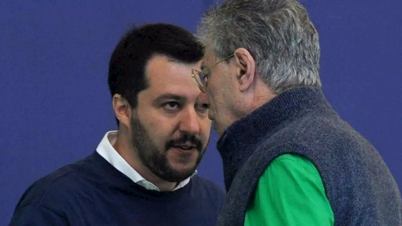 Salvini a casa di Umberto Bossi a Gemonio