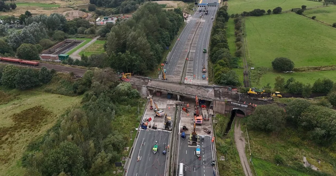 The incredible pictures which show the ongoing work which has closed the M62