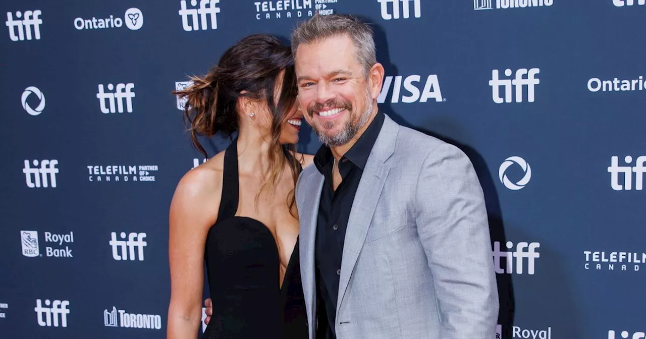 Matt Damon looks loved-up with wife Luciana Barroso at Unstoppable premiere