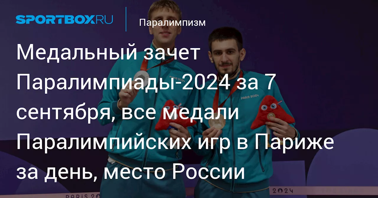 Медальный зачет Паралимпиады‑2024 за 7 сентября, все медали Паралимпийских игр в Париже за день, место России