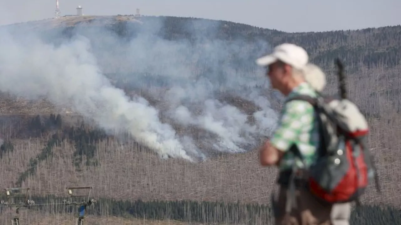 Feuer: Waldbrand am Brocken im Harz breitet sich aus