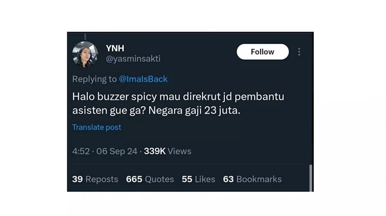 Beda Staf Khusus, Asisten, dan Pembantu Asisten Presiden: Viral Sampai Yasmin Jadi Trending Topik