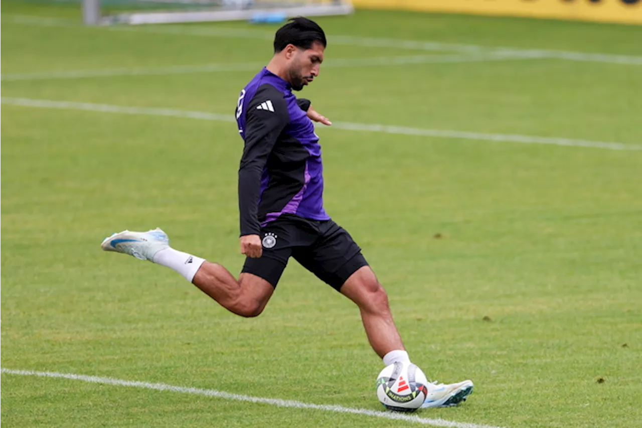 Emre Can della Germania in azione durante l'allenamento