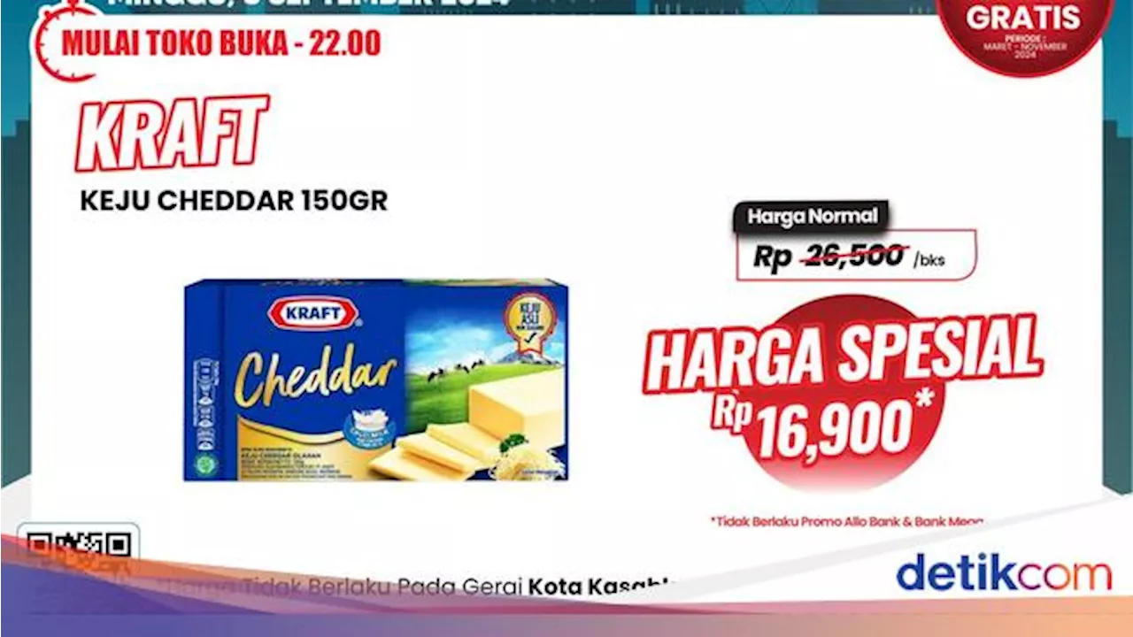 Murah Banget! Keju Cheddar di Transmart Full Day Sale Cuma Rp 16 Ribuan