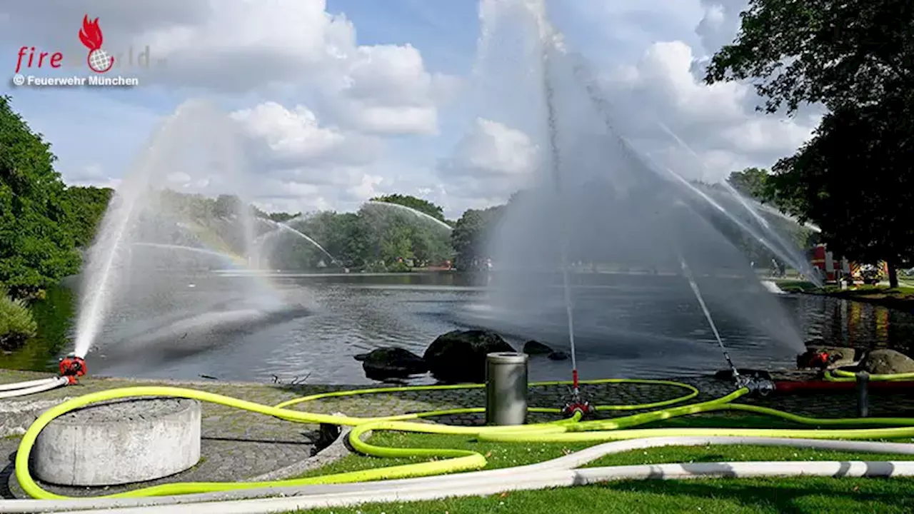 Bayern: Fischsterben im Westparksee in München → Feuerwehr nach zwei Tagen weiter im Einsatz