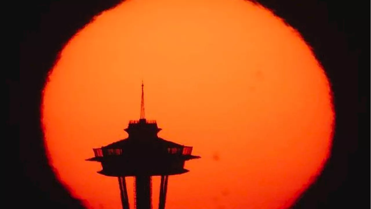 Western Washington skies dazzles with sunset amid haze and wildfire smoke