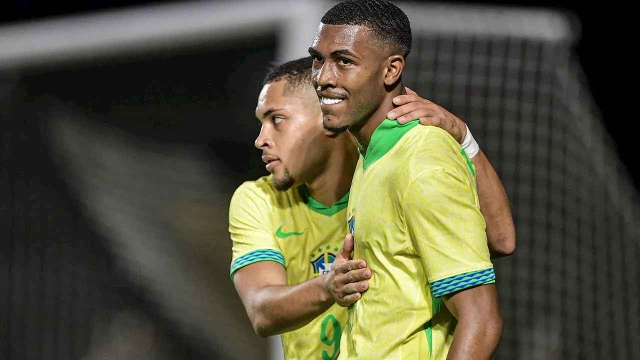 Vitor Roque e Rayan marcam, e Brasil vence México em amistoso do sub-20