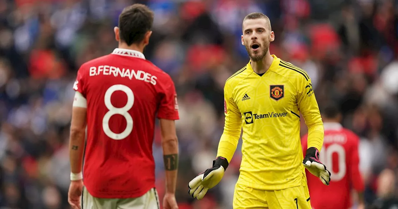 David de Gea sends three word message to Bruno Fernandes