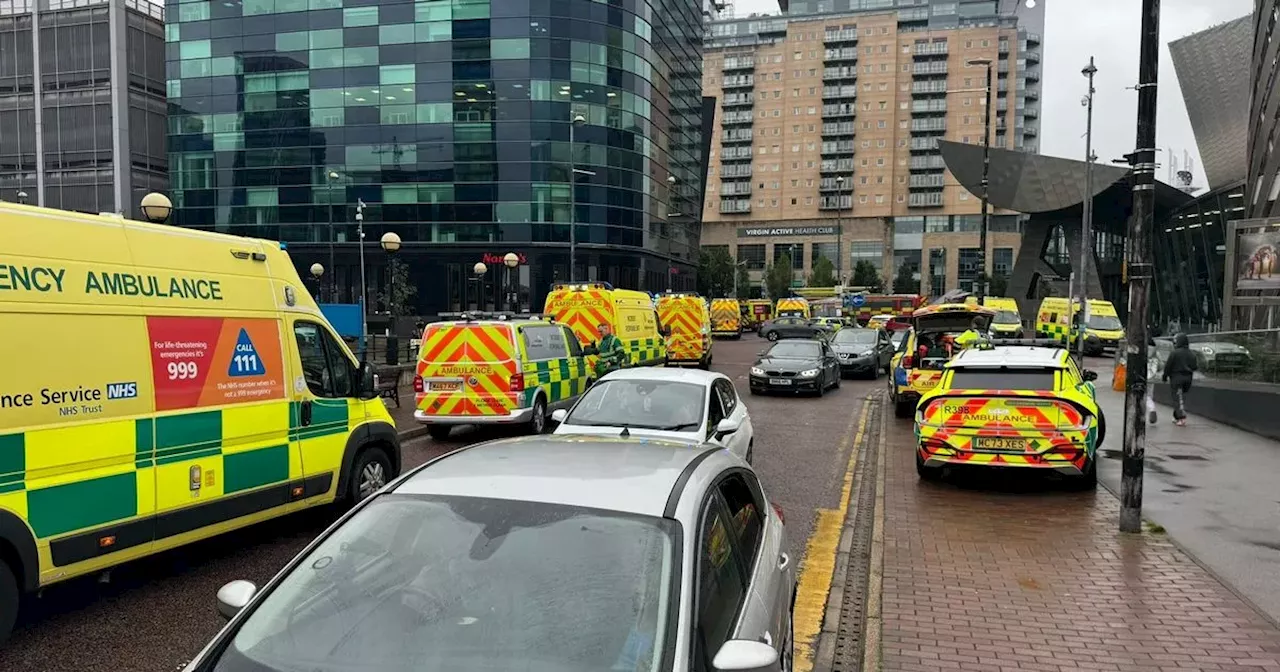 LIVE: Huge emergency services presence at Salford Quays after ceiling collapses into restaurant