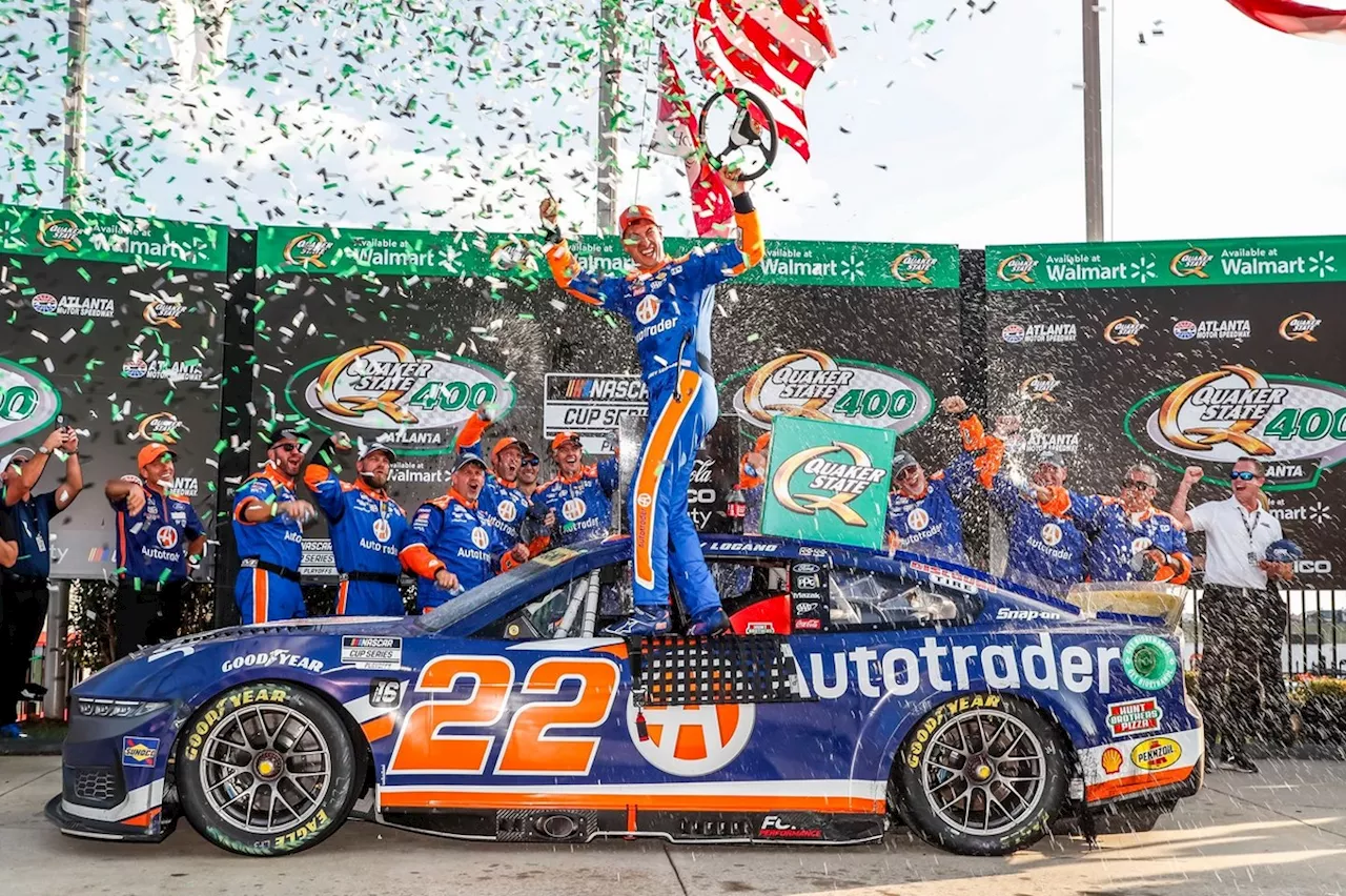 Logano beats Suarez to win NASCAR Cup playoff opener at Atlanta