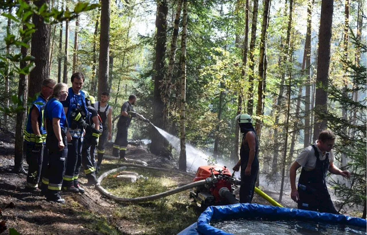 Waldbrand im Landkreis Schwandorf: Schwieriger Einsatz für über 200 Helfer