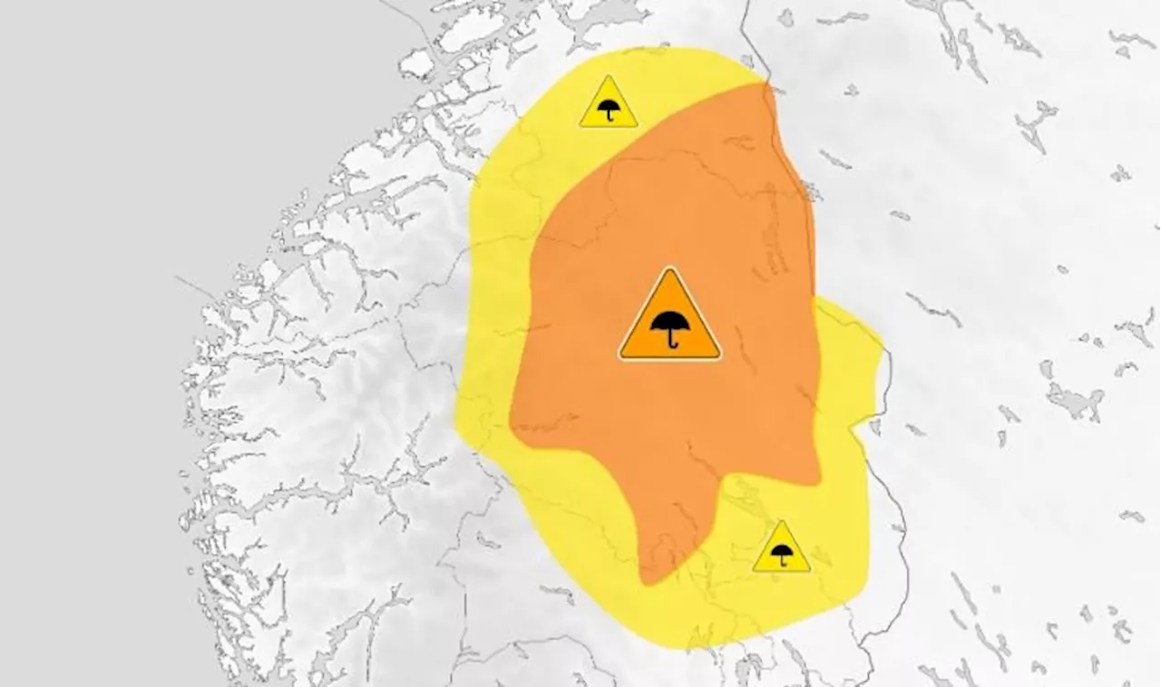 Flomvarsel: Oppjusterer farevarsel til oransje nivå i Sør-Norge