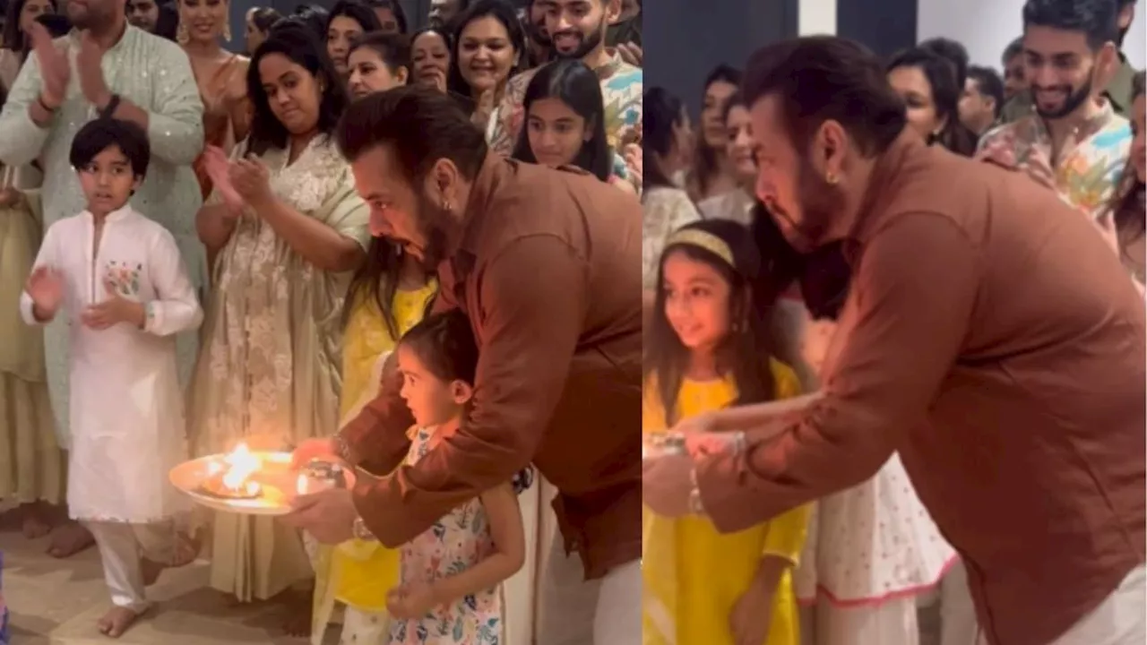 बप्पा की भक्ति करते दिखें Salman Khan, भांजी संग की आरती; देखें Video