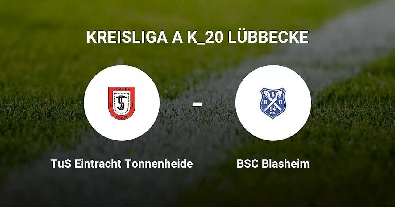 Das Spiel zwischen dem TuS Eintracht Tonnenheide und dem BSC Blasheim endet unentschieden