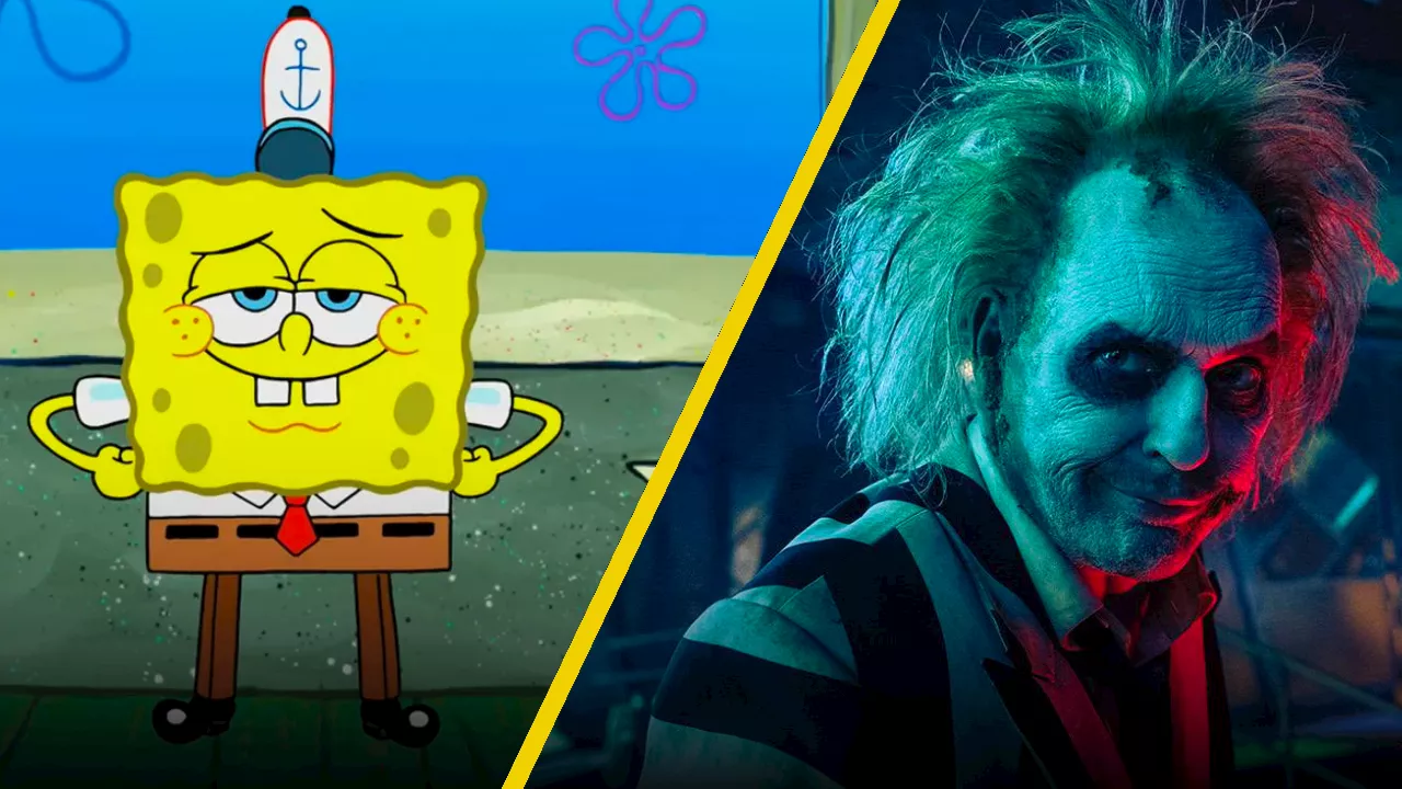 Así se vería ‘Bob Esponja’ en el sombrío universo de ‘Beetlejuice 2’ de Tim Burton