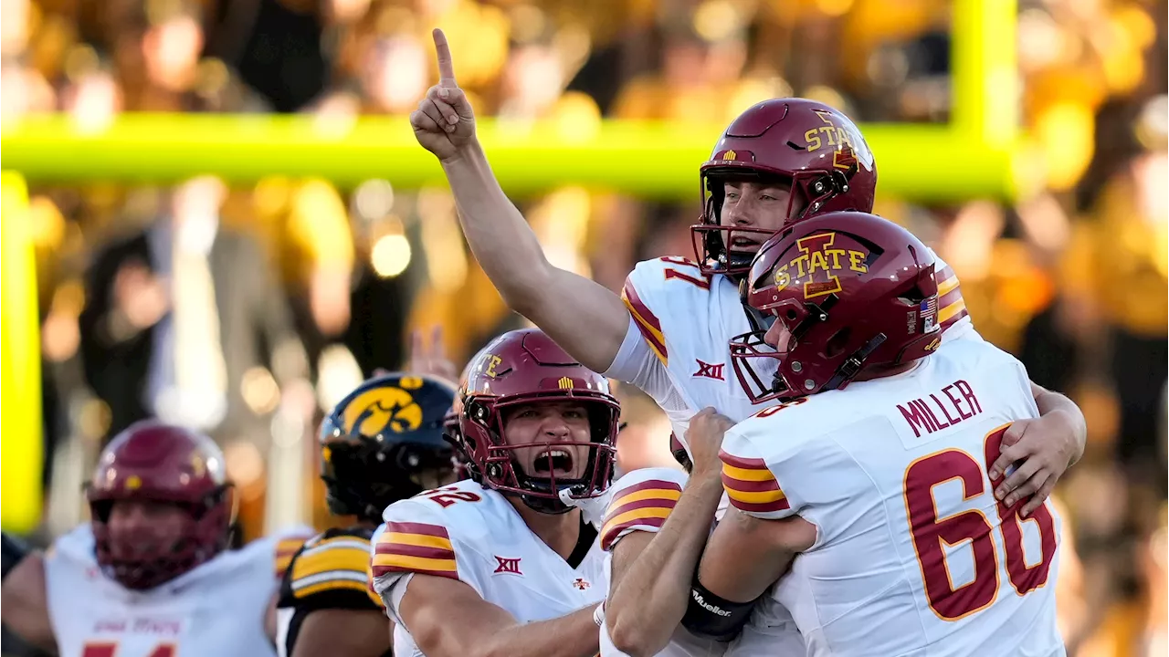 Konrardy hits 54-yard field goal with 6 seconds left to lift Iowa State past No. 21 Iowa