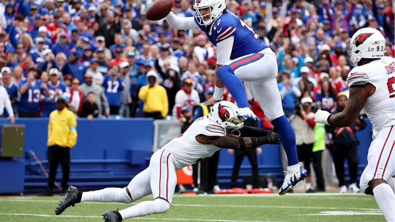 Josh Allen scores four total TDs as Bills rally for 34-28 win over Cardinals