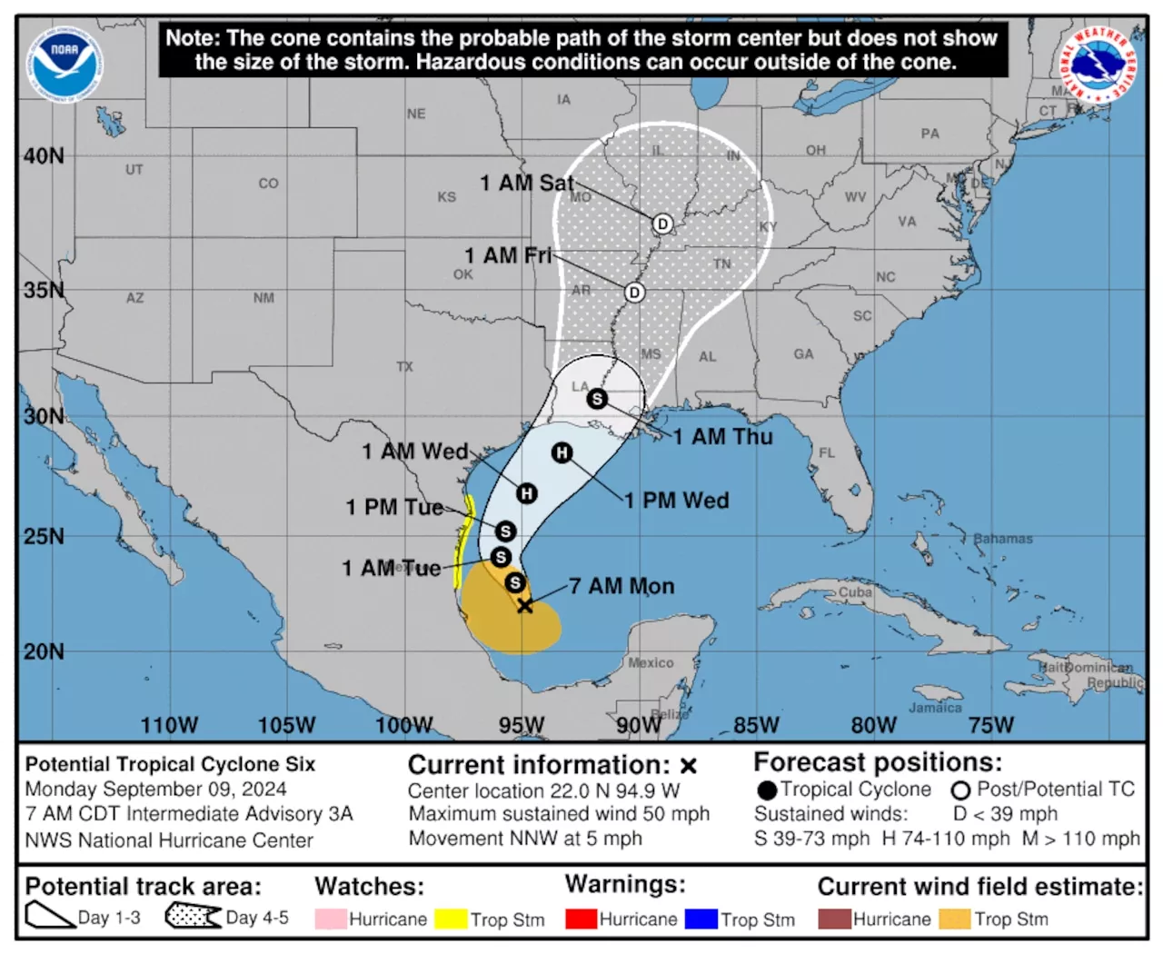 Tropical Storm Francine likely to form today in the Gulf; forecast to become hurricane