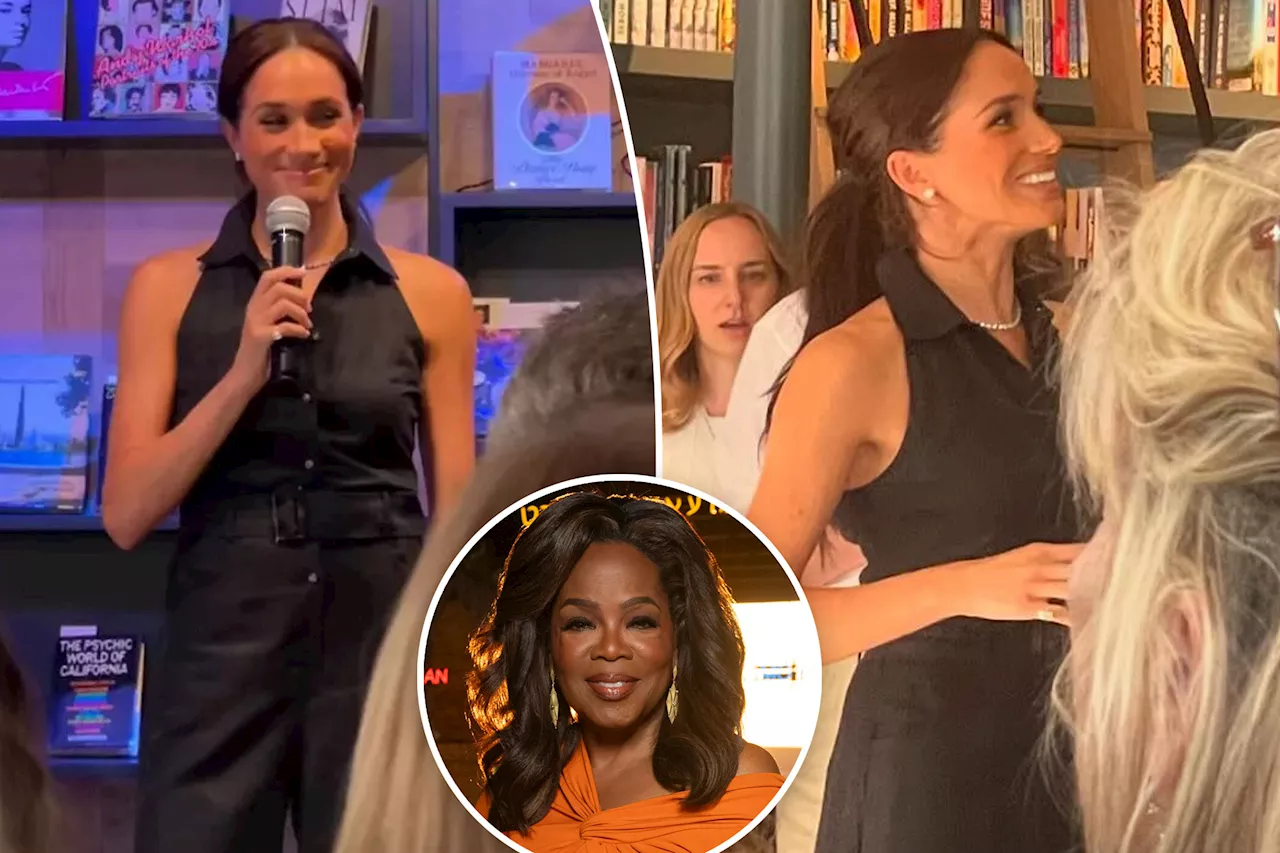 Meghan Markle is simply chic in jumpsuit during surprise bookstore appearance with Oprah Winfrey