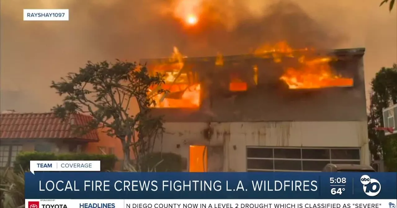 San Diego firefighters join fight against devastating flames in Los Angeles