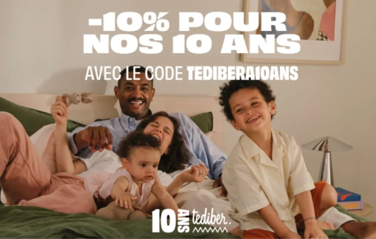 Découvrez le code promo exclusif des 10 ans de Tediber, le spécialiste français de la literie